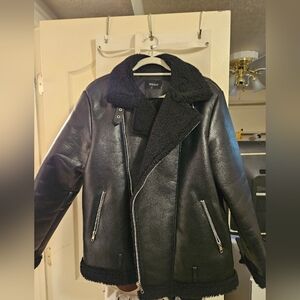 Teddy lined leather jacket
